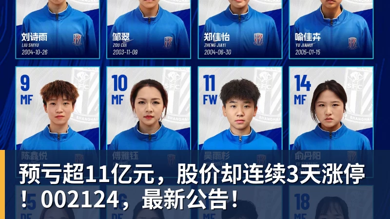 预亏超11亿元，股价却连续3天涨停！002124，最新公告！