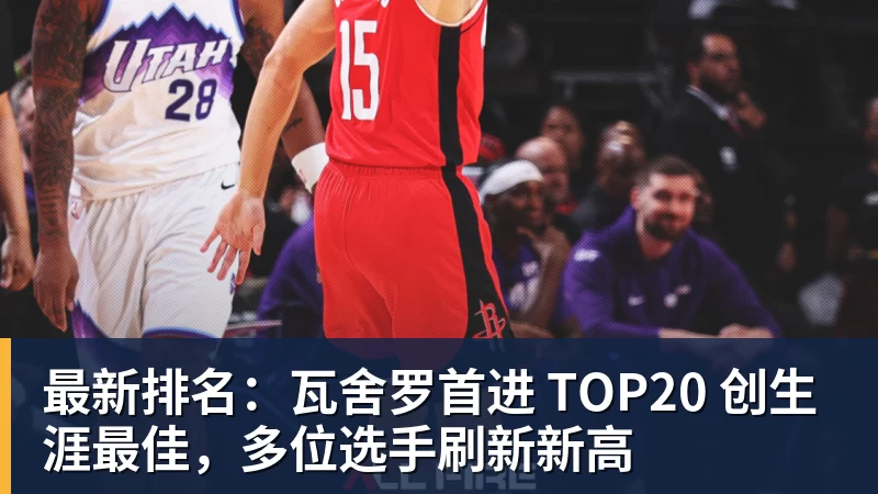 最新排名：瓦舍罗首进 TOP20 创生涯最佳，多位选手刷新新高