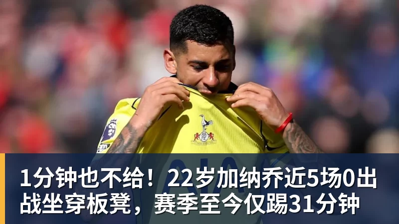 九游体育1分钟也不给!22岁加纳乔近5场0出战坐穿板凳,赛季至今仅踢31分钟